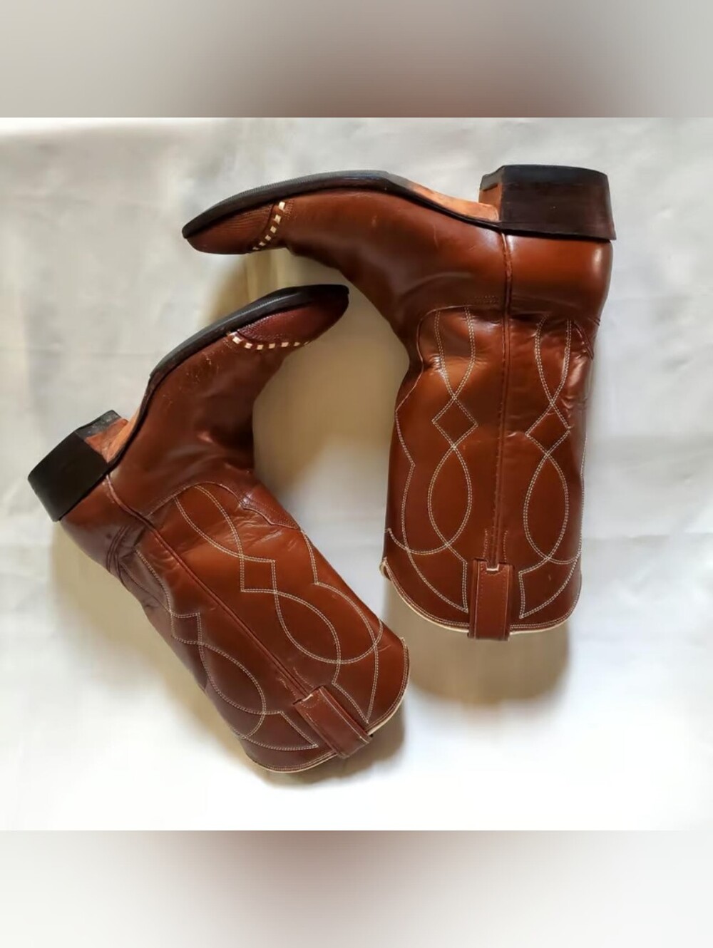 VTG Nocona Exotic Lizard Wingtip Cowboy Boots Western UNISEX Men 7.5C Women 9.5